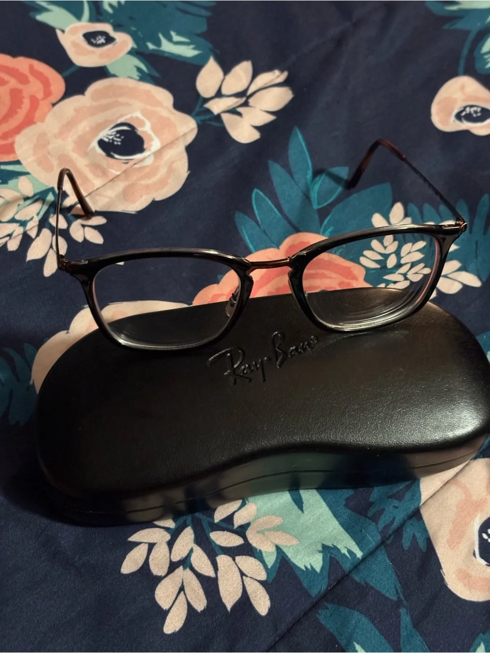 Ray-Ban Men’s Brown and Gold Square Eyeglasses